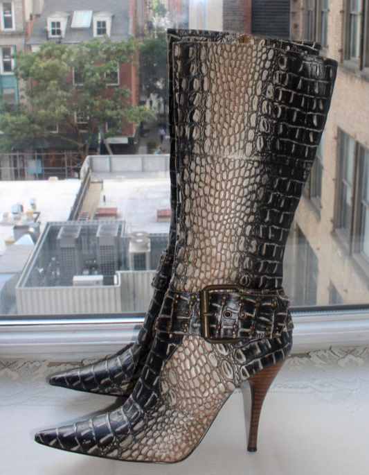 Croc Print Boots