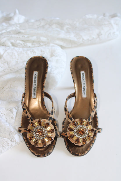 Leopard Manolo Blahnik Kitten Heels