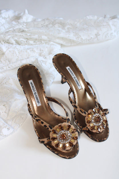 Leopard Manolo Blahnik Kitten Heels