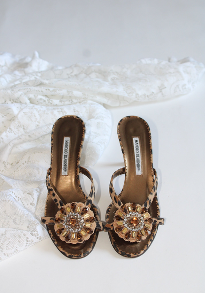 Leopard Manolo Blahnik Kitten Heels