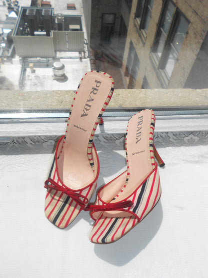 Striped Prada Mules