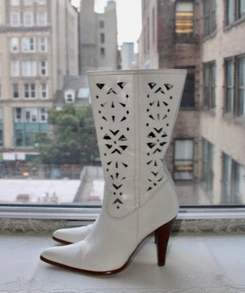 White Leather Boots