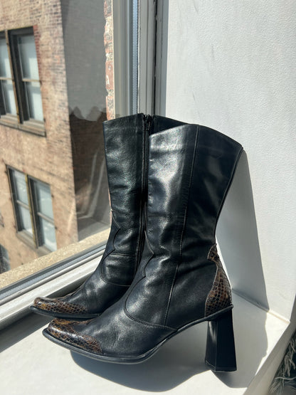 Italian Leather Python Boots